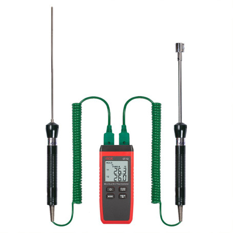 RGK CT-12 thermometer with immersion probe temp. TR-10W and surface probe TR-10S with verification