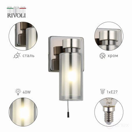 Wall lamp Rivoli Klara 3099-401 with switch 1 * E14 15 W Modern