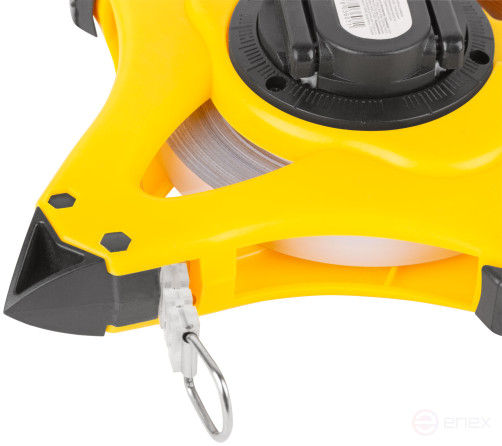 Geodetic tape measure, steel tape, open plastic case, fast-forward, rubberized handle 50 m