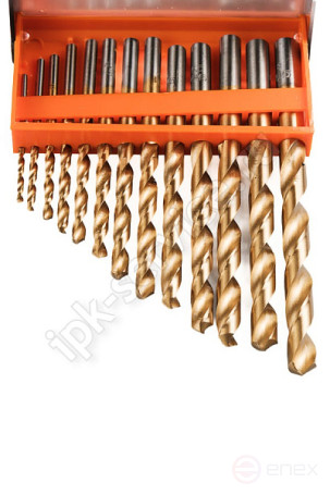 Набор сверл по металлу НС42 от 2 до 8 шаг 0,5, 13шт. Р6М5 TiN