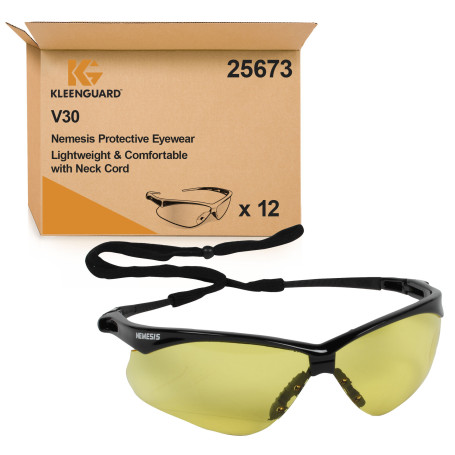 KleenGuard® V30 Nemesis™ Safety Glasses - Amber (1 box x 12 pairs of glasses)