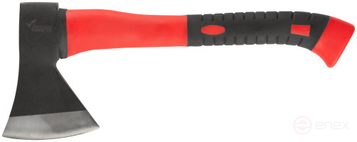 The axe is forged steel, reinforced fiberglass handle 600 gr.