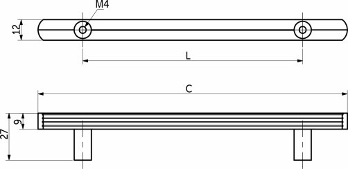 Handle meb. bracket alum. GAME 192 matte black, AKS