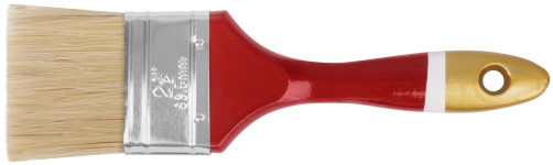 Кисть флейцевая "Классик", натуральная светлая щетина, деревянная ручка 2,5" (63 мм)