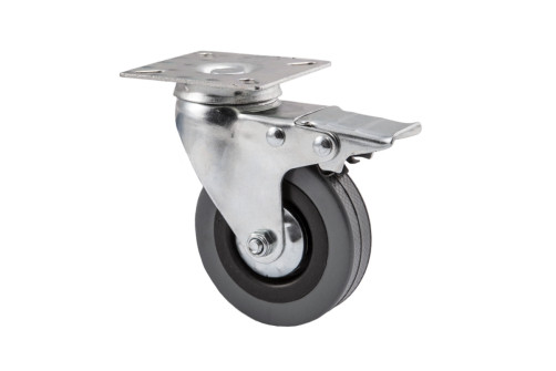 Wheel meb. d75 h100 with a platform with a cut.rim with torm., grey AKS