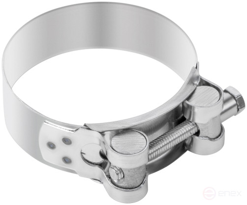 Хомут обжимной силовой шарнирный, нерж.сталь 64-67 мм