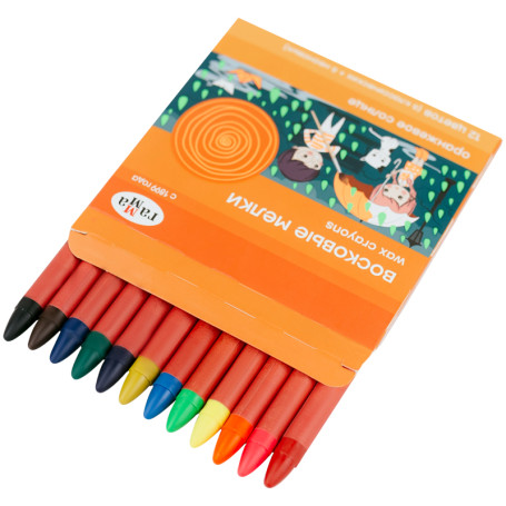 Wax crayons Gamma "Orange sun", 12 colors, (neon + classic) round, cardboard, European