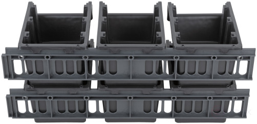 Набор Лотков для крепежа (15 шт. лотков 150х95х70 мм + 4 шт. планок), черные