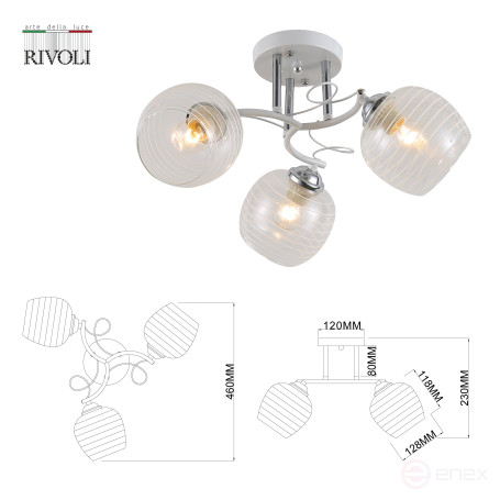 Chandelier Rivoli Estefany 9131-303 3 x E27 40W Modern