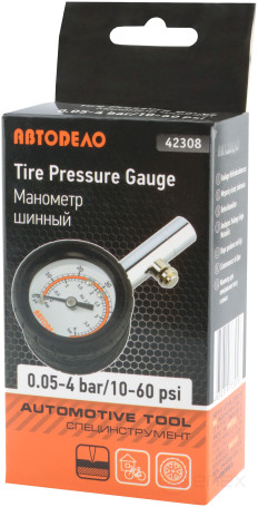 Манометр 4 атм. с клапаном (АвтоDело) 42308