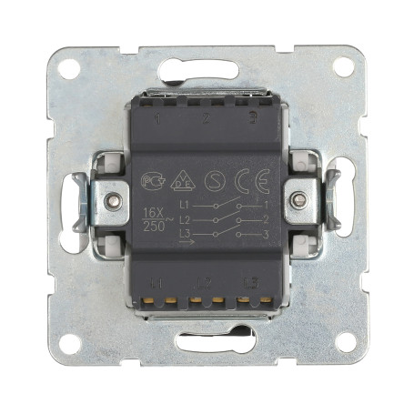 Switch 3-cl.(diagram 1+1+1 ) 16 A, 250 B (beige) LK60