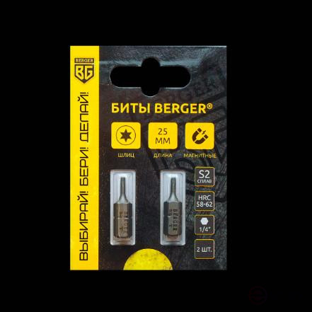 Биты магнитные TORX 8x25мм, 2 шт., S2 BERGER BG2387