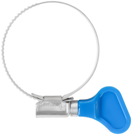 Knurled crimping clamp with a key, 9 mm wide, stainless steel.steel 30-45 mm