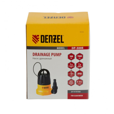 DP500E drainage pump, 500 W, lift 7 m, 7000 l/h Denzel
