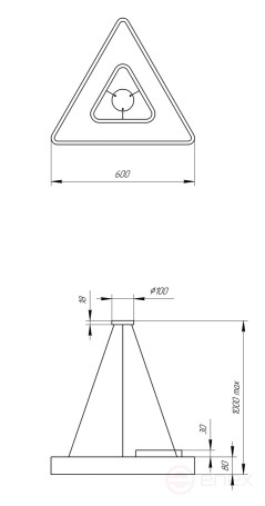 ERA Geometria LED Lamp SPO-153-W-40K-030 Delta 30W 4000K 2100Lm IP40 600*600*80 white pendant