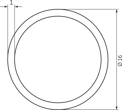 Труба d16 L-600 (0,20кг/1,0мм), хром AKS