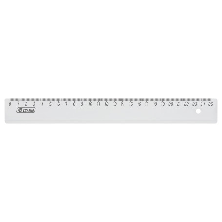 Ruler 25cm STAMM, plastic, transparent, colorless