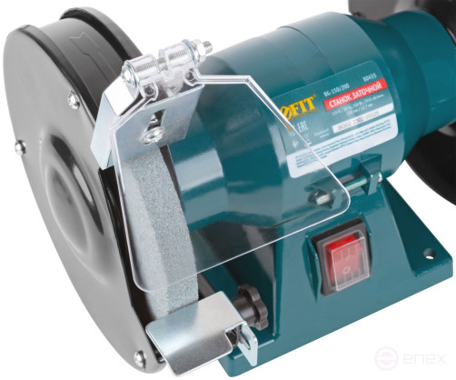 Станок заточной 200 Вт; 2950 об/мин; круги 150/12,7 мм; 16 мм ; 4,5 кг; коробка