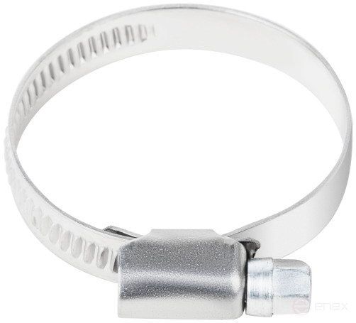 Хомут обжимной накатной, ширина 9 мм, нерж.сталь 26-44 мм