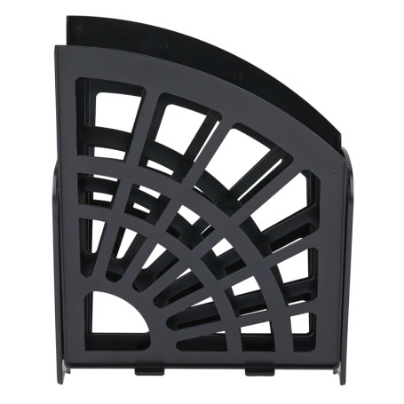 Лоток для бумаг веерный СТАММ "Эконом", 4-х секционный, черный