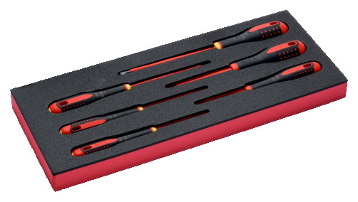 Fit&Go Set of insulated slotted and Phillips screwdrivers in a bed, 6 pcs