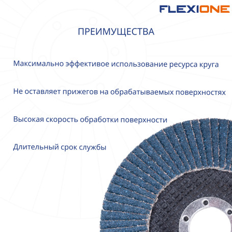 Круг лепестковый конический 125х22мм Р60-Zr Flexione Pro