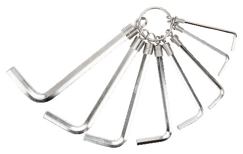 Set of hexagon L-shaped keys 2 - 8 mm, 8 pcs, nickel-plated, on the ring