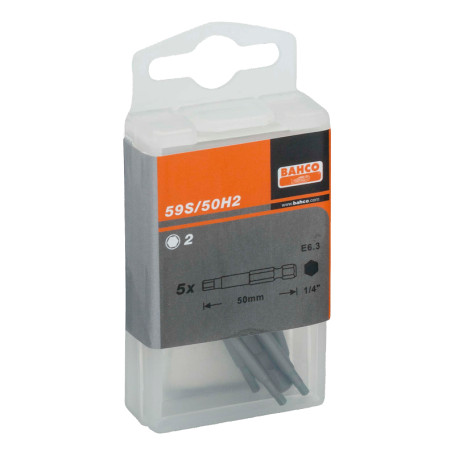 2 x Биты под винты с 6-гранником HEX6 50 мм 1/4