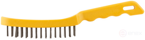 Корщетка стальная, желтая пластиковая ручка, 275 мм, 6-ти рядная