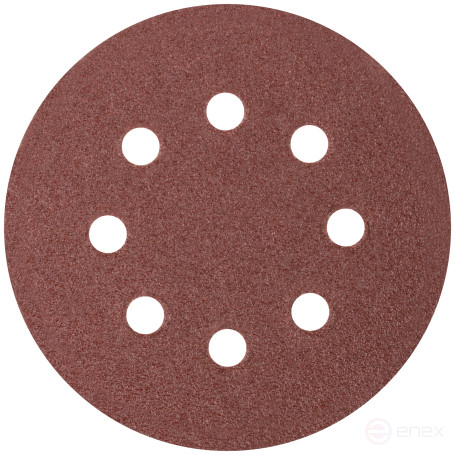 Круги шлифовальные с отверстиями (липучка), алюминий-оксидные, 125 мм, 5 шт. Р 40