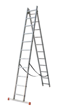 The ladder is aluminum 2-section universal 12 steps. (2x12) Standard