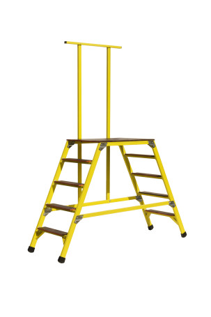 Стремянка-подмость стеклопластиковая с симметричной опорой с поручнем ССС-1,2П-Ф55П