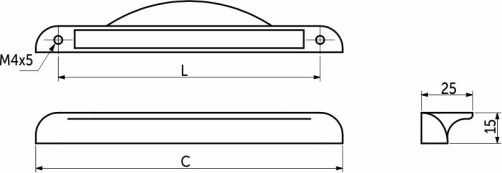 Handle metal bracket met. METAX 128, matte black, AKS