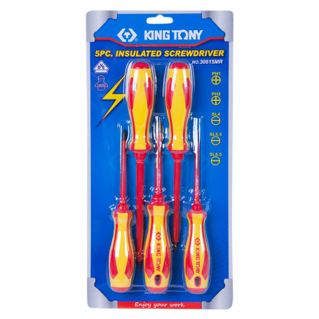 Screwdriver set, dielectric, 5 pieces KING TONY 30615MR