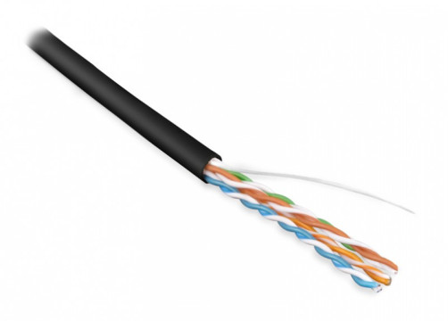UUTP4-C5E-S24-IN-LSZH-BK-100 (100 m) Twisted pair cable, no screen. U/UTP, category 5e, 4 pairs (24 AWG), single core (solid), LSZH, ng(A)-HF, -20°C – +75°C, black - warranty: 15 years component, 25 years system