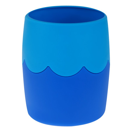 Подставка-стакан СТАММ, пластиковая, круглая, двухцветный синий