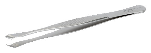 Пинцет для диагональной вставки и отпайки предметов, расположенных на разных уровнях, нержавеющая сталь, антимагнитный, 145 мм, кончики 6 мм