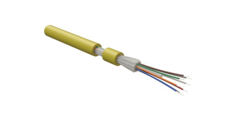 FO-DT-IN-9S-2-FRHFLTx-YL Fiber Optic Cable 9/125 (SMF-28 Ultra) single-mode, 2 fibers, tight buffer coating (tight buffer) internal, FRHFLTx, -60°C – +70°C, yellow