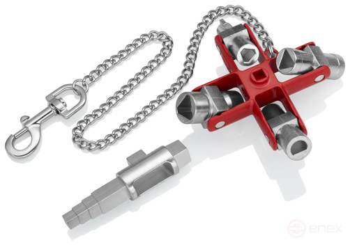 Universal cross key for construction, for standard cabinets and locking systems, L-90 mm