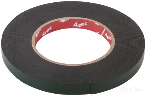 Лента монтажная клейкая на вспененной основе, черная 12 мм х 10 м