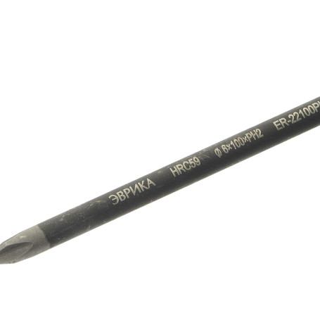 Отвертка крестовая PH2х100мм Ø6мм магнитная, стержень S2, с держателем HRC≥59 ER-22100PH ЭВРИКА /1/12/144 NEW