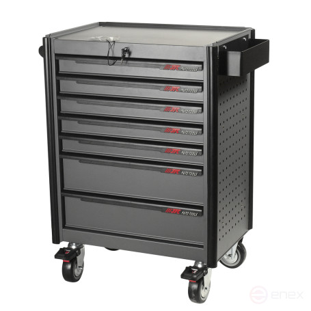 Тележка инструментальная 7 секций с полкой для тары (JTC-5637) JTC