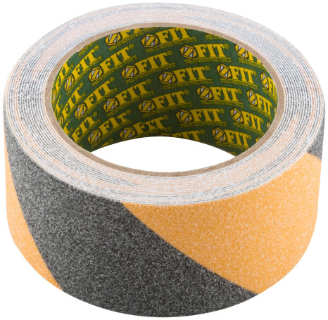 Anti-slip adhesive tape, black and yellow, 50 mm x 5 m