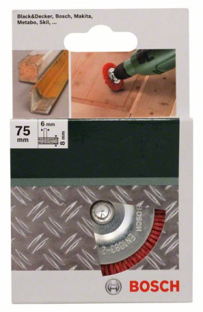 Ring brushes for drills - nylon wire, corundum, grain K80, 75 mm Dia. = 75 mm