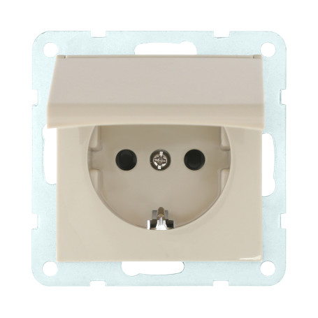 Socket with S/c, blinds and lid (beige) LK60
