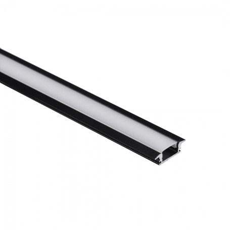 Профиль алюминиевый врезной LIRA-1707 с экраном, цвет черный, 2м, AKS