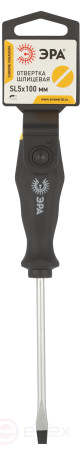 100SL5 Отвертка ЭРА SL 5х100 мм шлицевая двухкомпонентная рукоятка
