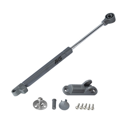Gas lift upper 80N with door closer grey AKS PLUS