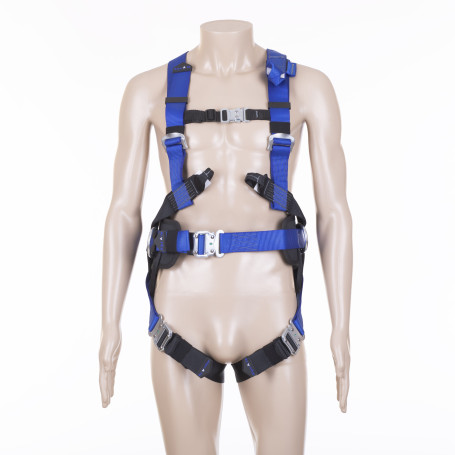 Safety harness with integrated belt for holding and positioning DVX07