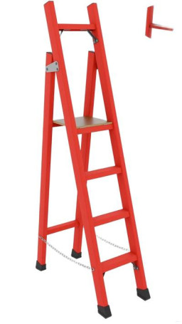 SSD-1,0AT with symmetrical support dielectric fiberglass stepladder, Telecom, abrasive coating of steps, h=1730mm, h of the working platform=1000mm, step 4